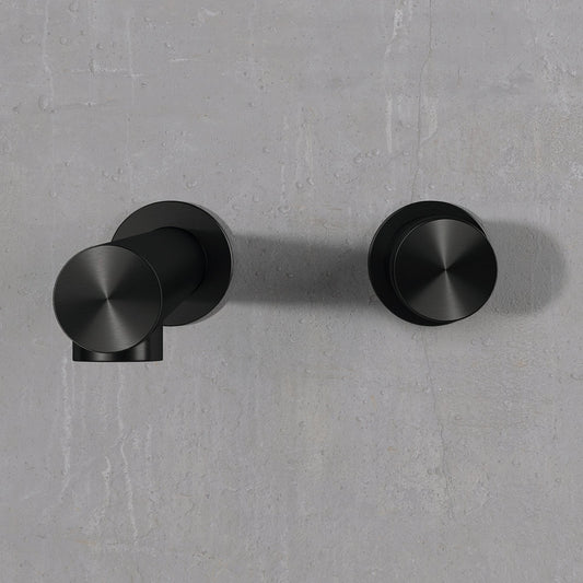 Urban Gunmetal Black Wall Mounted Basin Mixer Tap