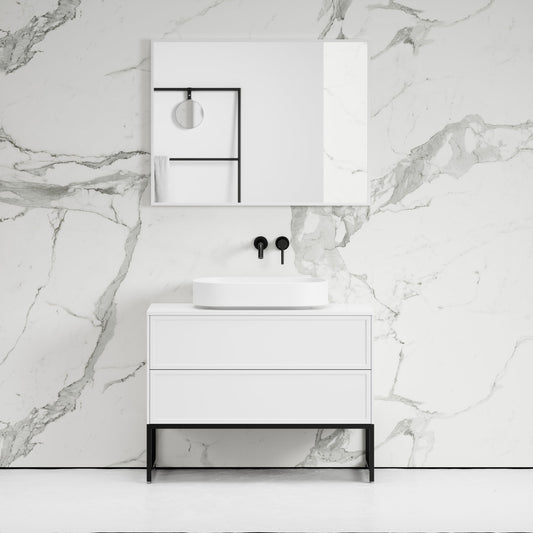 Vanita Matte White Freestanding Bathroom Vanity 1000mm