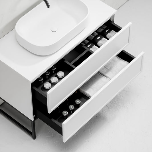 Vanita Matte White Freestanding Bathroom Vanity 1000mm