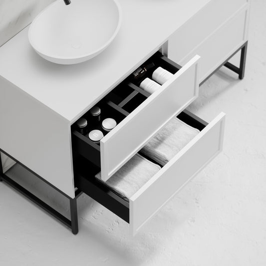 Vanita Matte White Freestanding Bathroom Vanity 1200mm