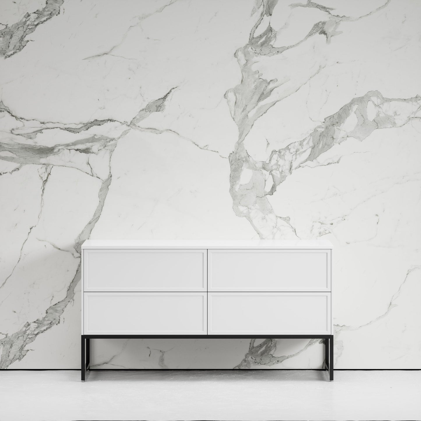 Vanita Matte White Freestanding Bathroom Vanity 1400mm