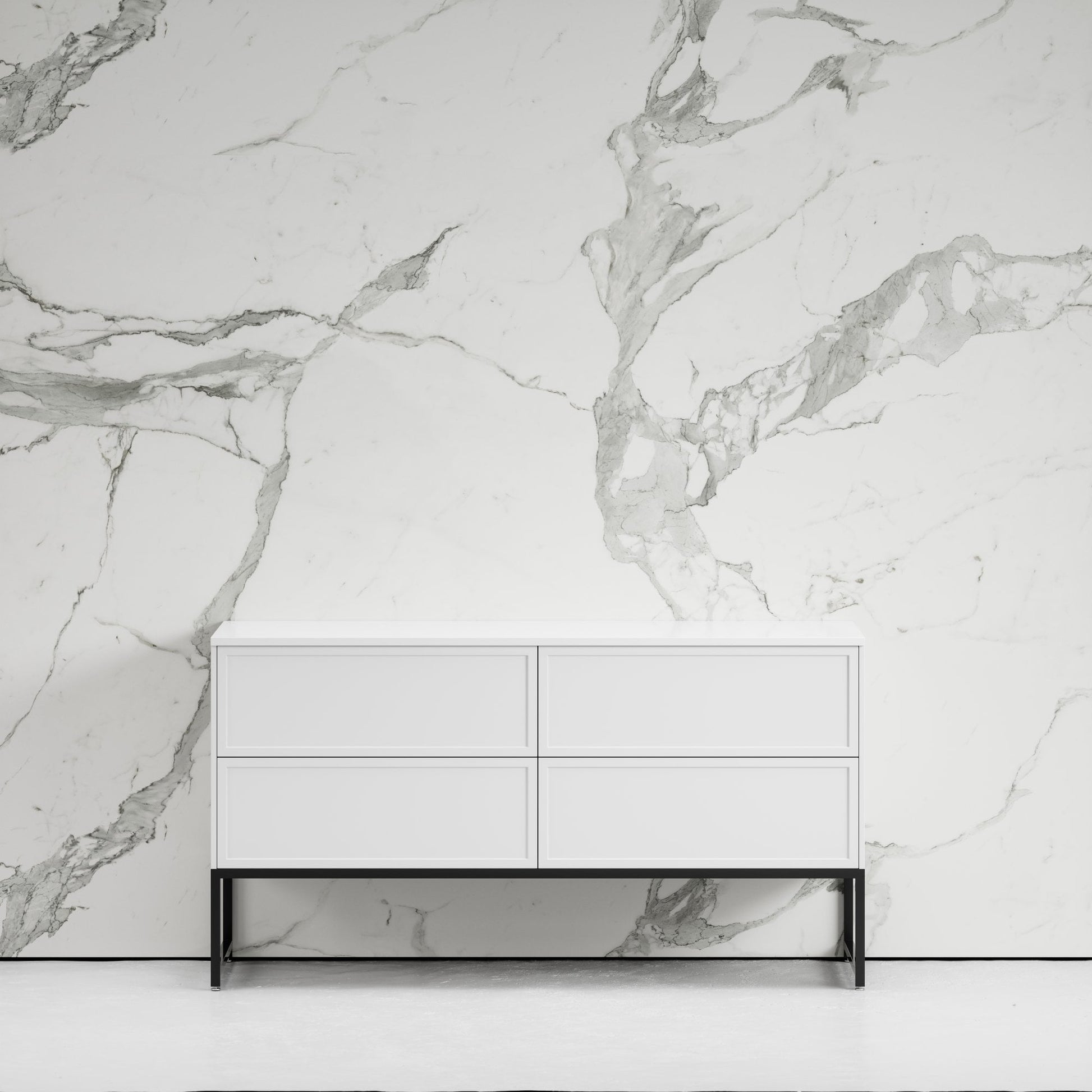 Vanita Matte White Freestanding Bathroom Vanity 1400mm