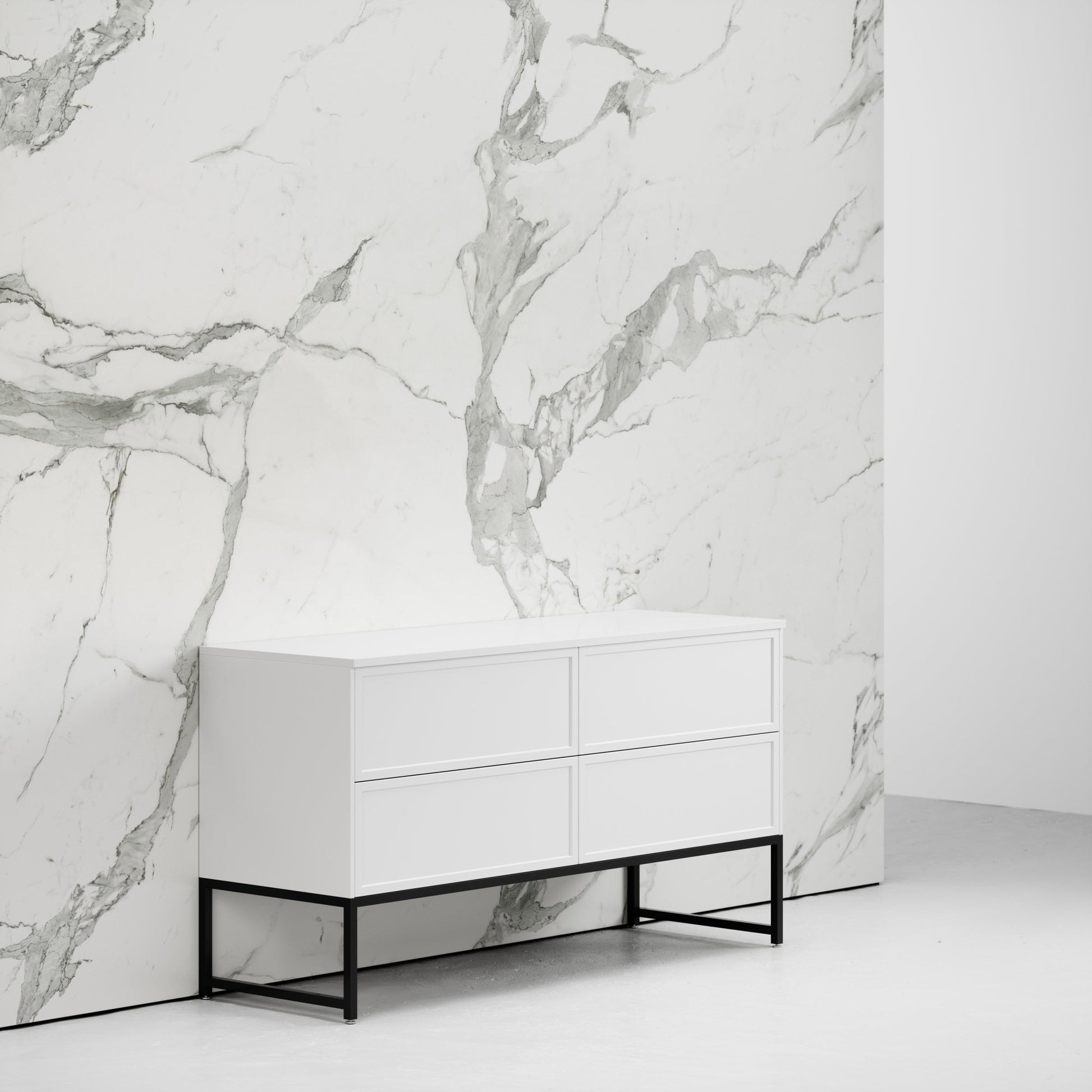 Vanita Matte White Freestanding Bathroom Vanity 1400mm