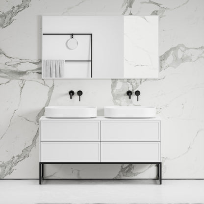 Vanita Matte White Freestanding Bathroom Vanity 1400mm