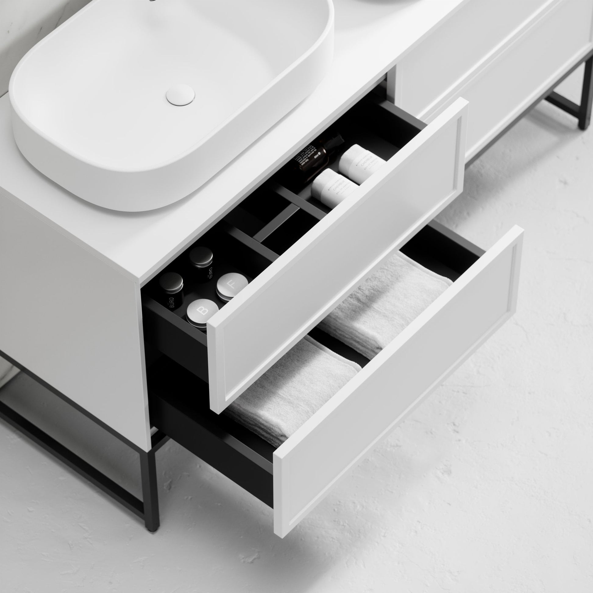 Vanita Matte White Freestanding Bathroom Vanity 1400mm