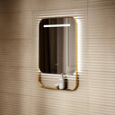 Vario Brushed Gold Mirror With Natural White LED Light and Demister 600mm