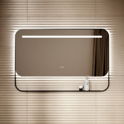 Vario Matte Black Mirror With Natural White LED light and Demister 1200mm