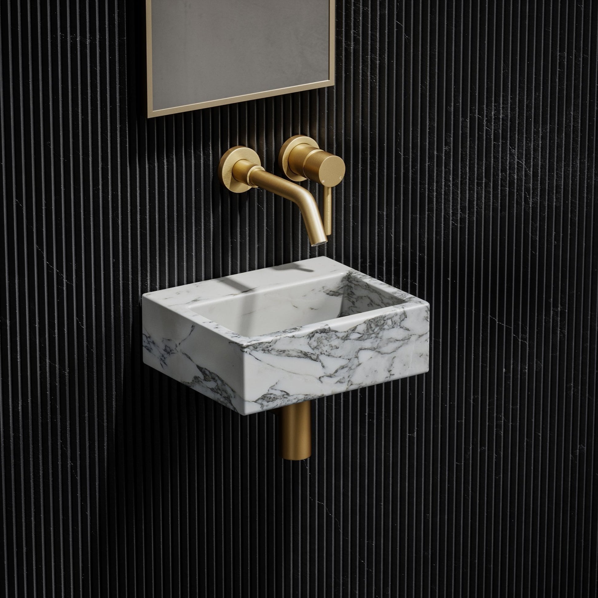 Vasel Arabescato Marble Wall Hung Basin 300mm