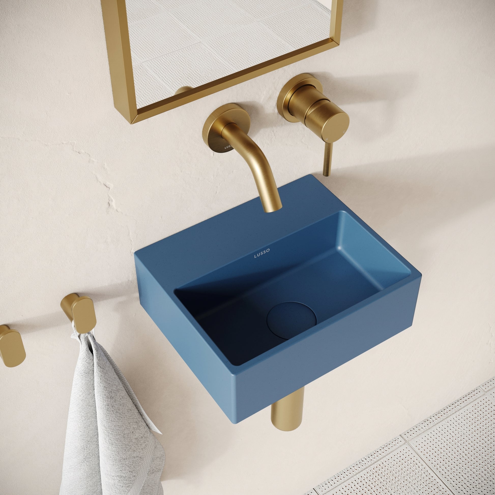 Vasel Azure Concrete Wall Hung Basin 300mm