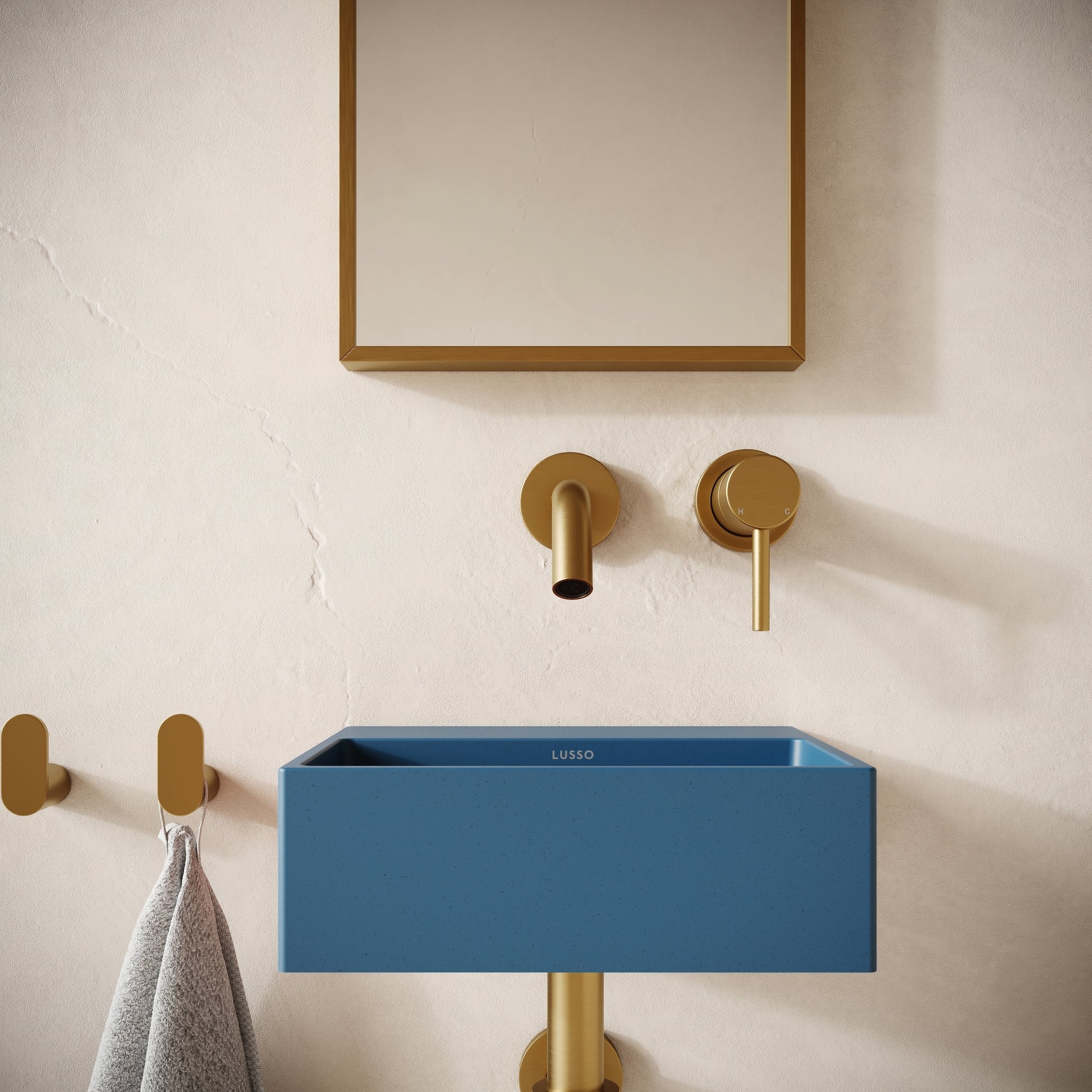 Vasel Azure Concrete Wall Hung Basin 300mm