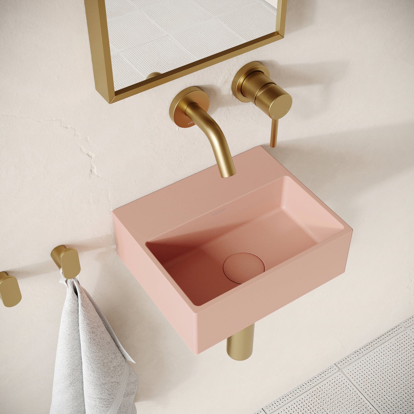 Vasel Blush Concrete Wall Hung Basin 300mm
