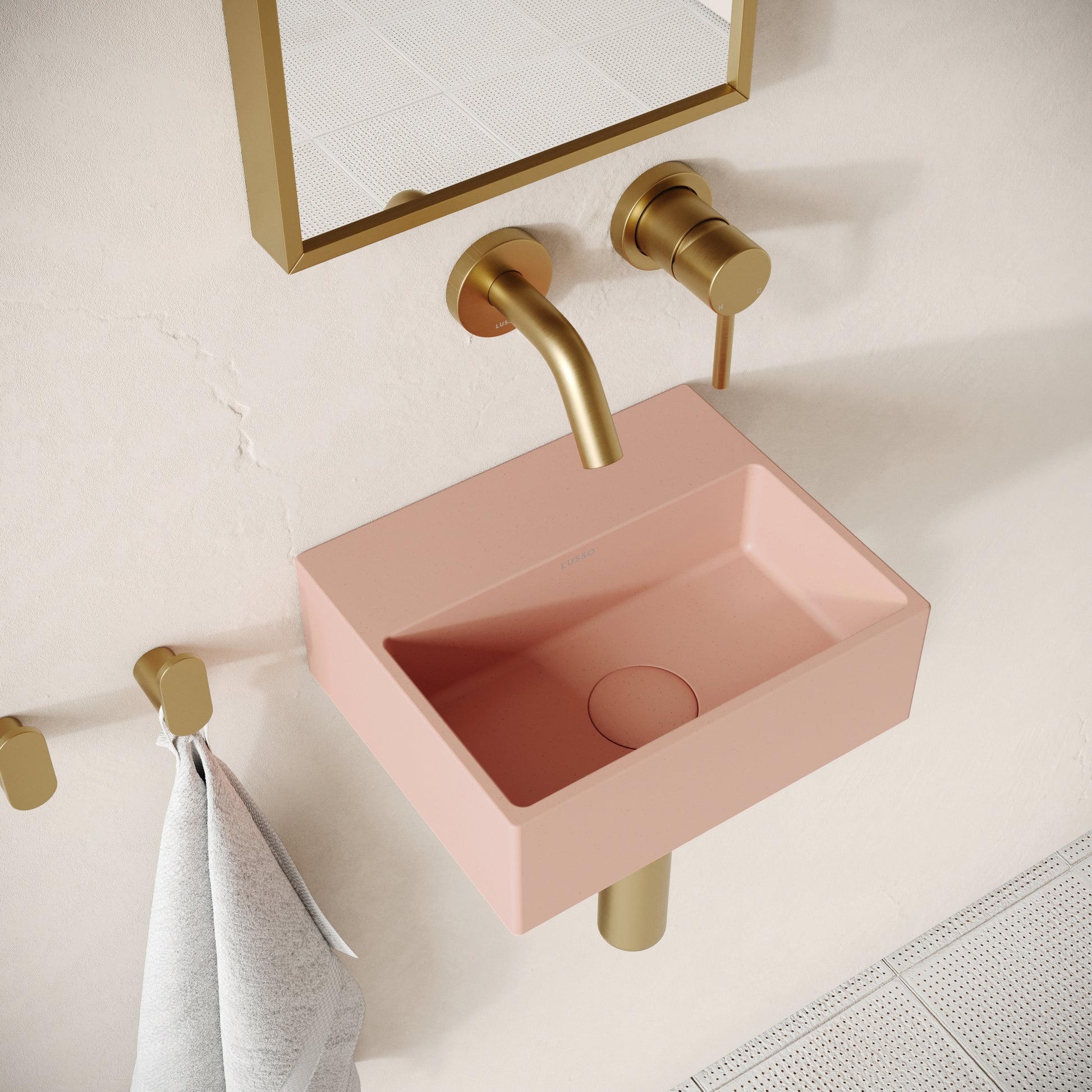 Vasel Blush Concrete Wall Hung Basin 300mm