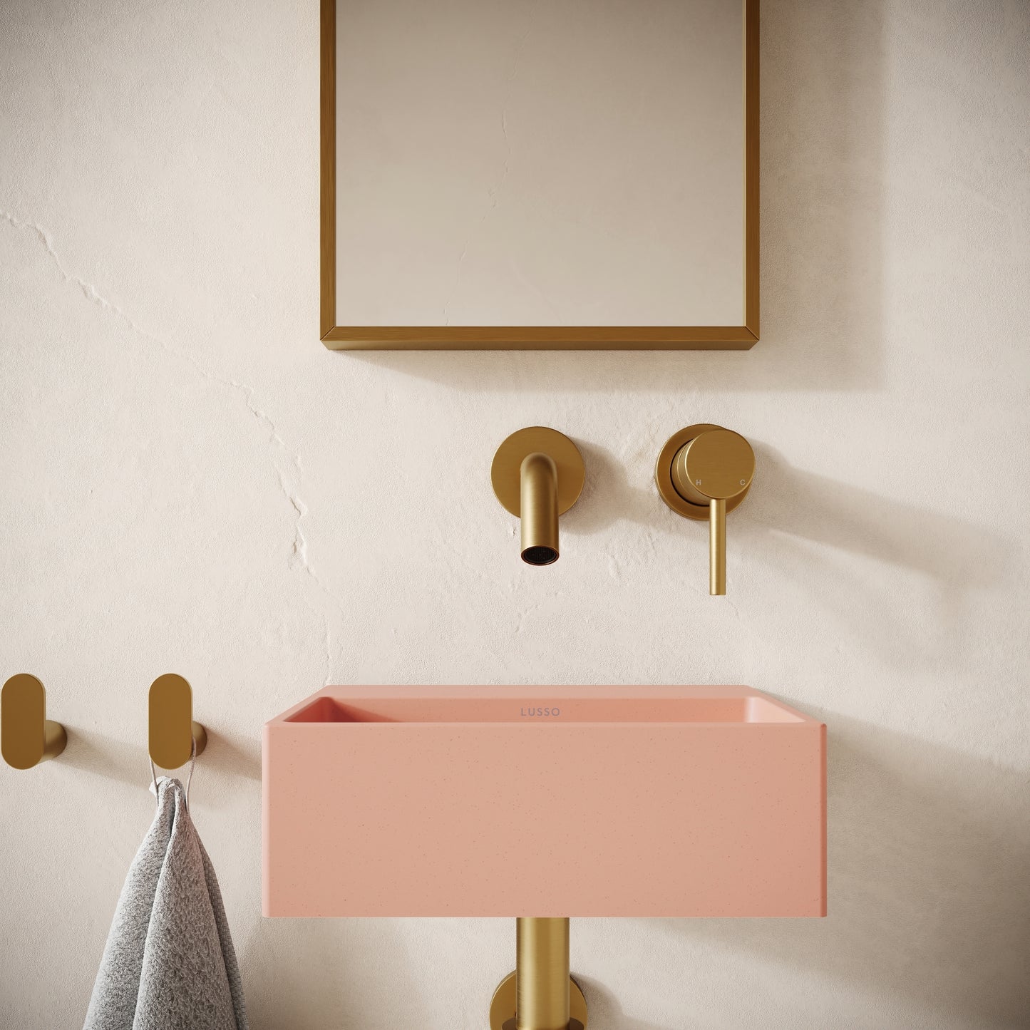 Vasel Blush Concrete Wall Hung Basin 300mm