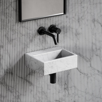 Vasel Carrara Marble Wall Hung Basin 300mm