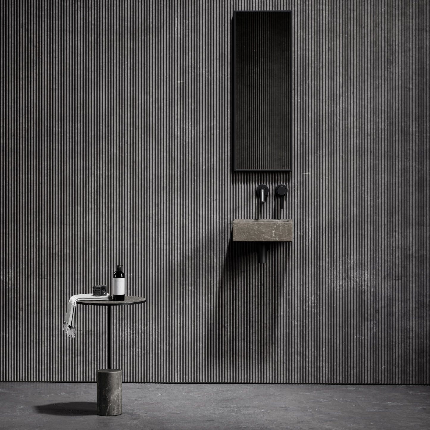 Vasel Hermes Grey Marble Wall Hung Basin 300mm