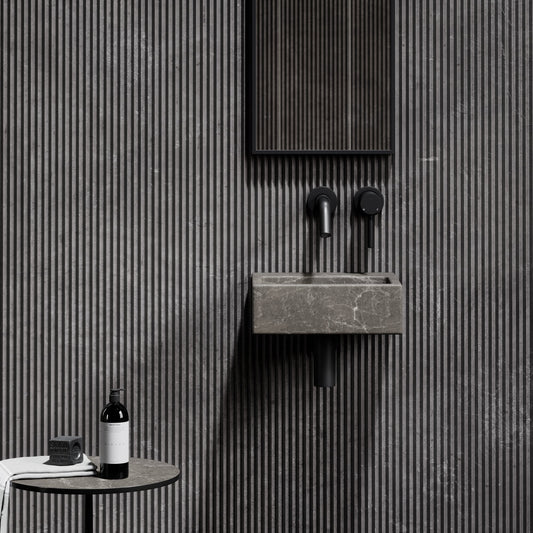Vasel Hermes Grey Marble Wall Hung Basin 300mm