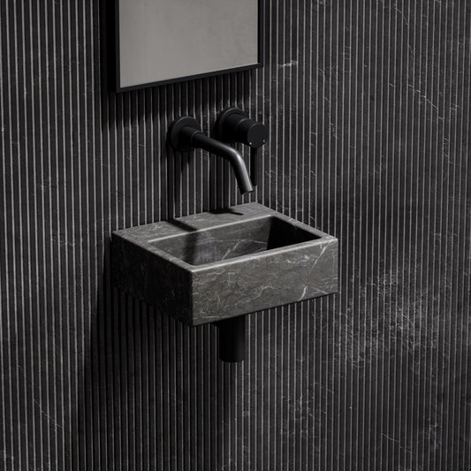 Vasel Pietra Grey Marble Wall Hung Basin 300mm