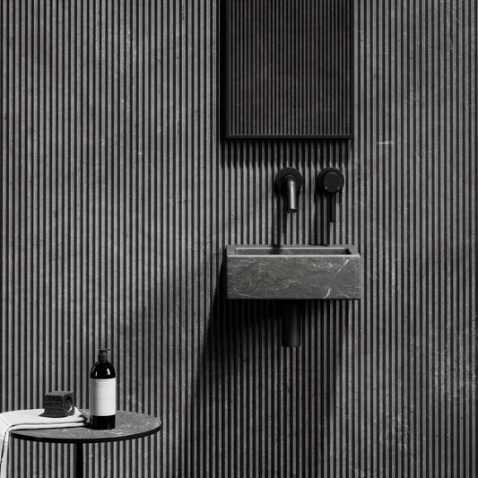 Vasel Pietra Grey Marble Wall Hung Basin 300mm