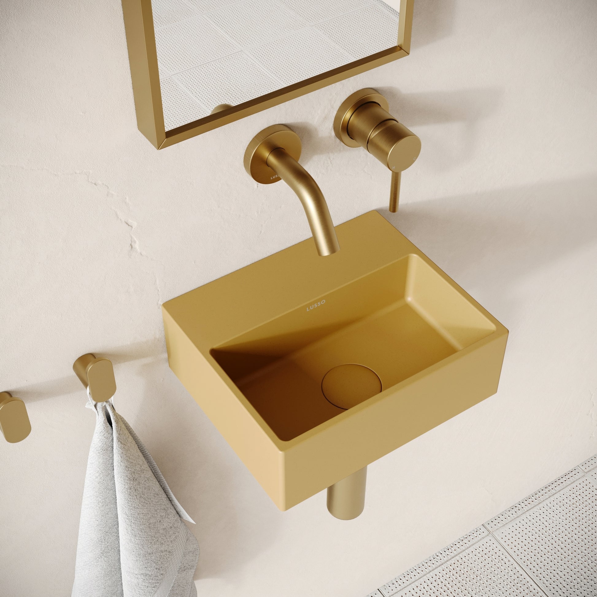 Vasel Saffron Concrete Wall Hung Basin 300mm