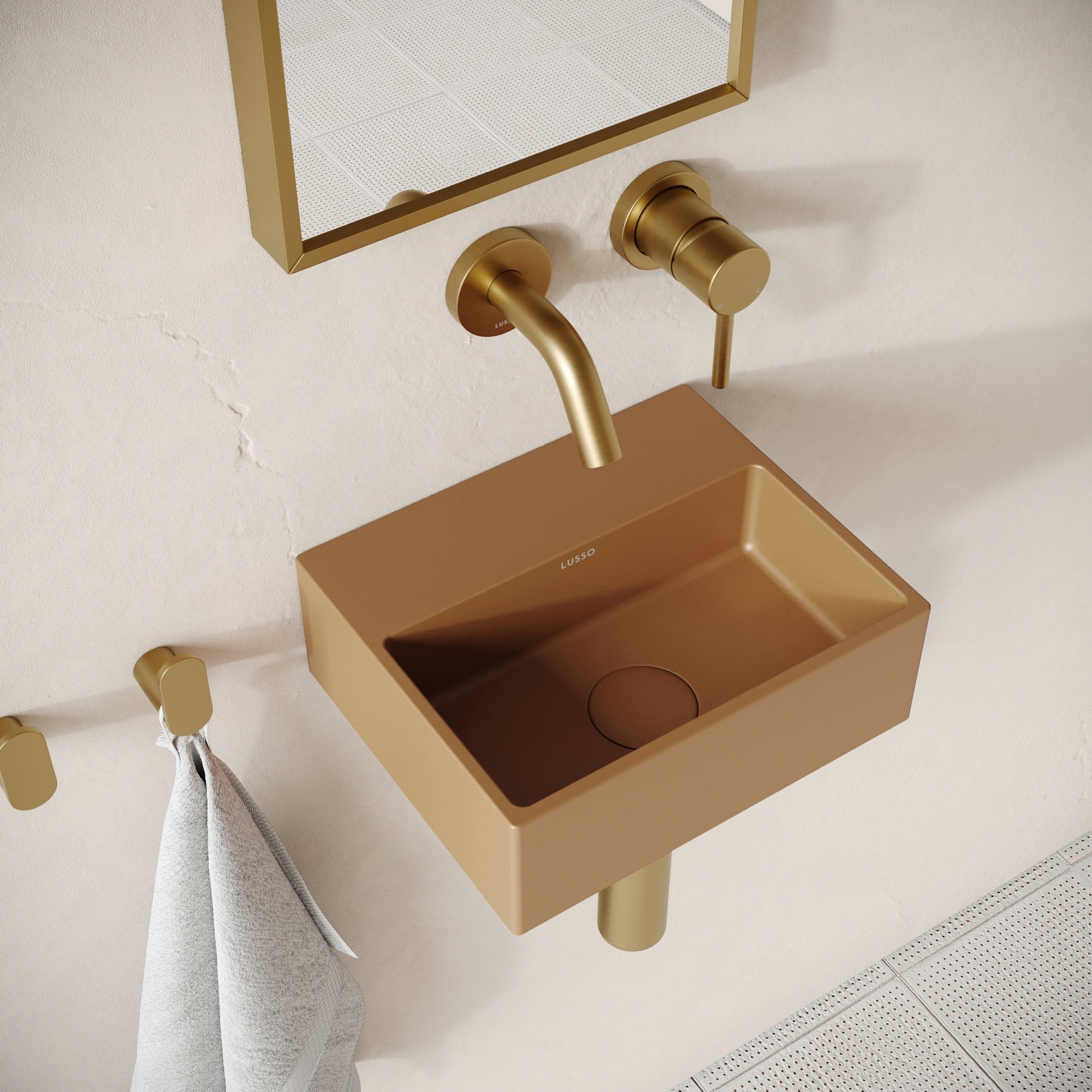 Vasel Sienna Concrete Wall Hung Basin 300mm
