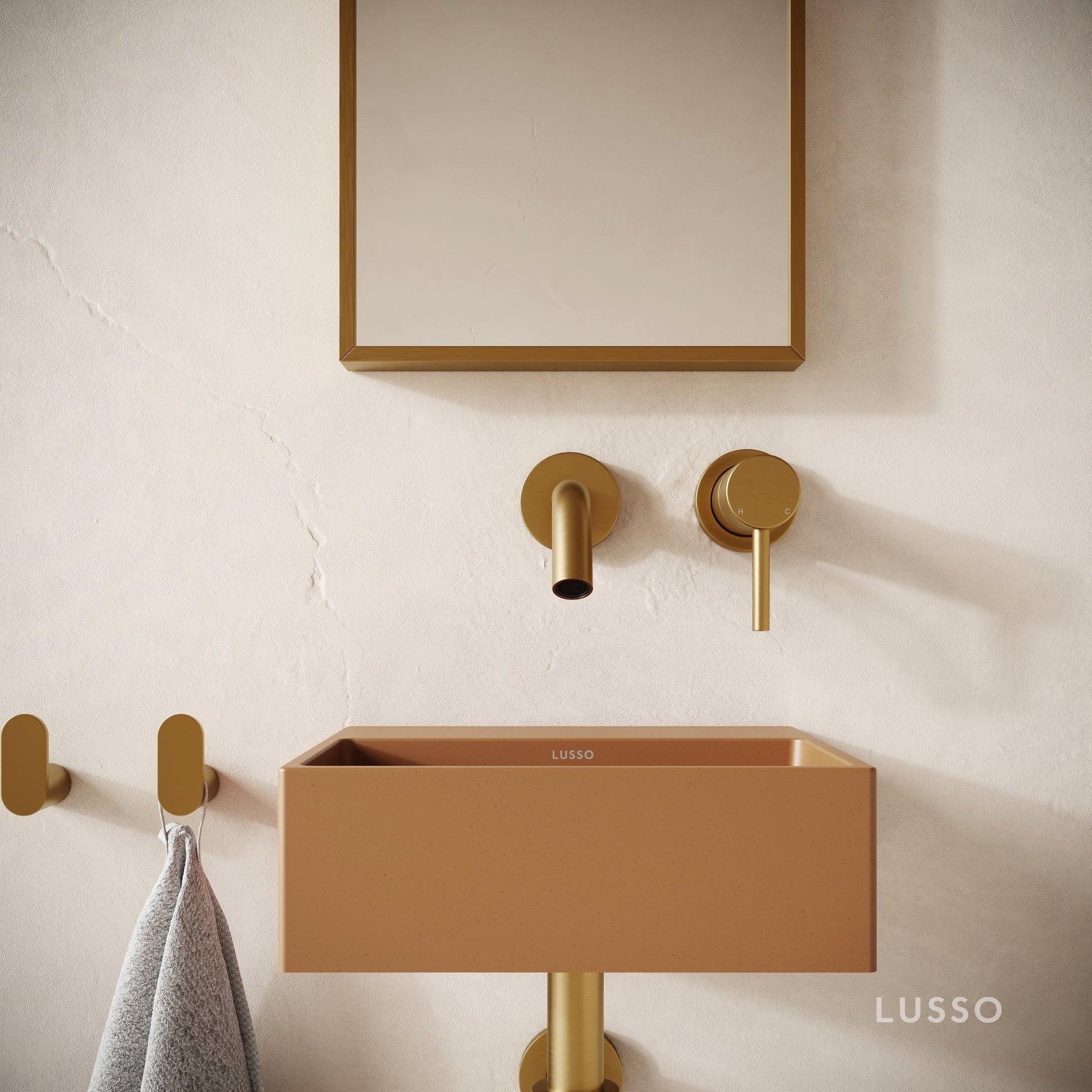 Vasel Sienna Concrete Wall Hung Basin 300mm