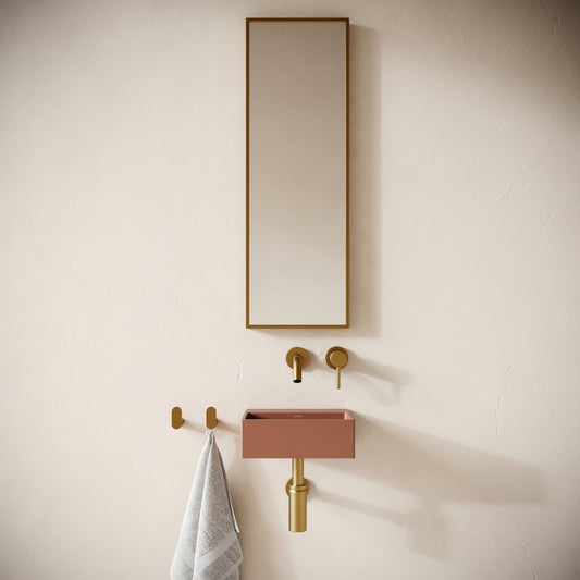 Vasel Terracotta Concrete Wall Hung Basin 300mm