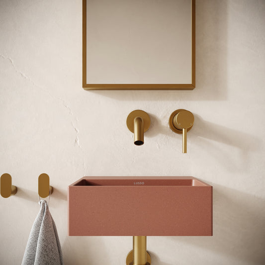 Vasel Terracotta Concrete Wall Hung Basin 300mm