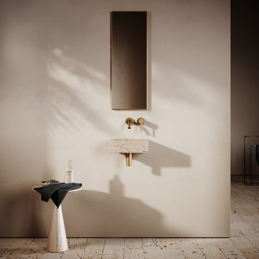 Vasel Travertine Stone Wall Hung Basin 300mm