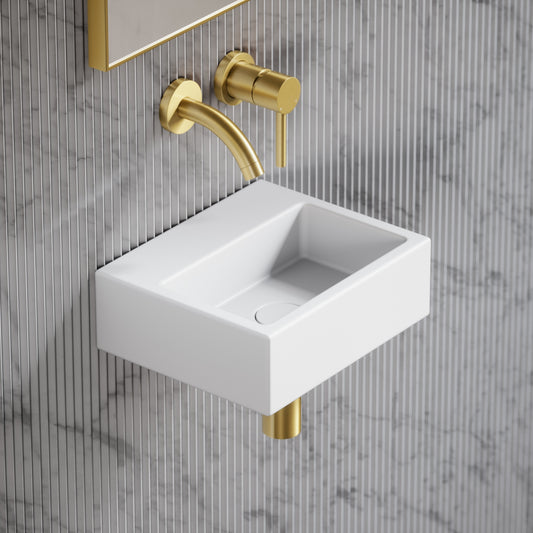 Vasel White Wall Hung Micro Basin 300mm