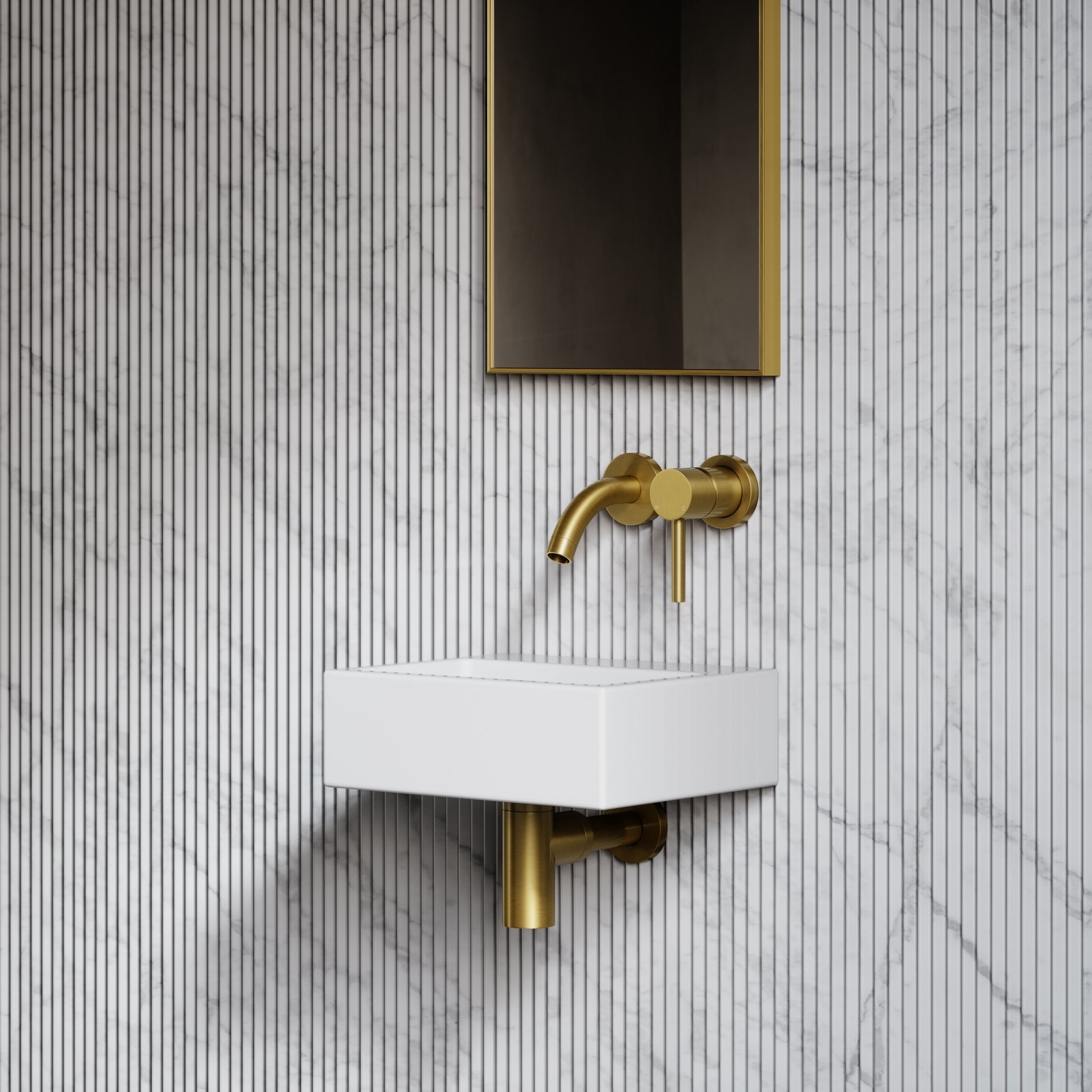 Vasel White Wall Hung Micro Basin 300mm