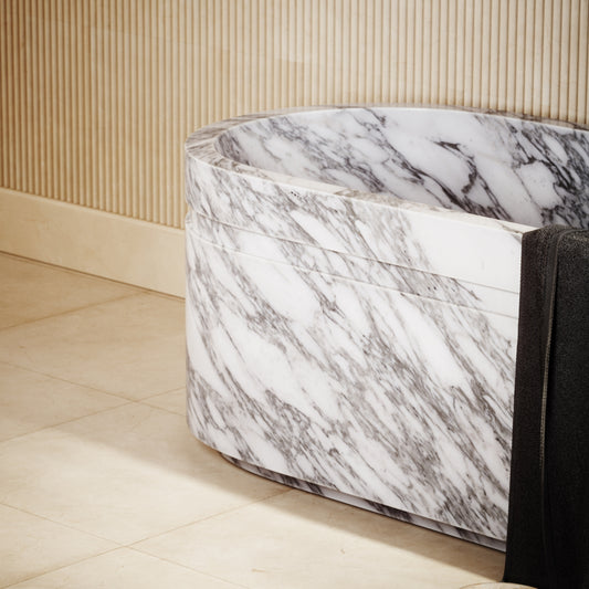 Vaso Arabescato Marble Freestanding Bath 1500mm