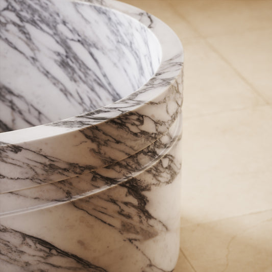 Vaso Arabescato Marble Freestanding Bath 1780mm