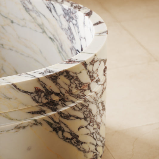 Vaso Calacatta Viola Marble Freestanding Bath 1500mm