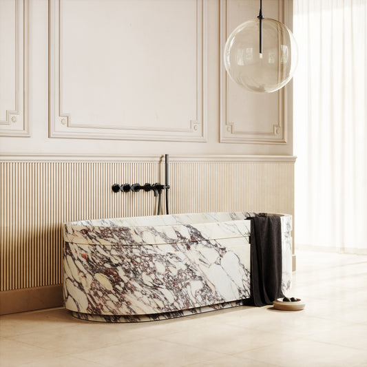 Vaso Calacatta Viola Marble Freestanding Bath 1780mm