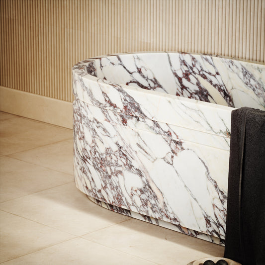 Vaso Calacatta Viola Marble Freestanding Bath 1780mm