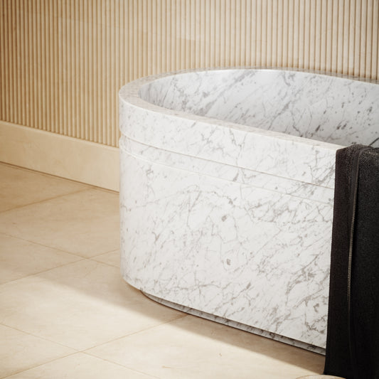 Vaso Carrara Marble Freestanding Bath 1500mm