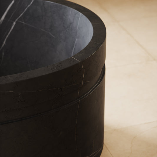 Vaso Pietra Grey Marble Freestanding Bath 1500mm