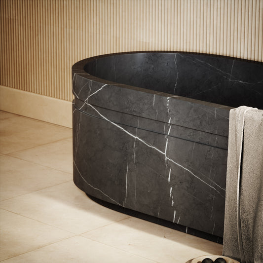 Vaso Pietra Grey Marble Freestanding Bath 1780mm