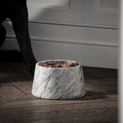 Vasoni Carrara Marble Dog Bowl