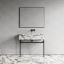 Vernante Arabescato Marble Matte Black Vanity Unit 1000mm