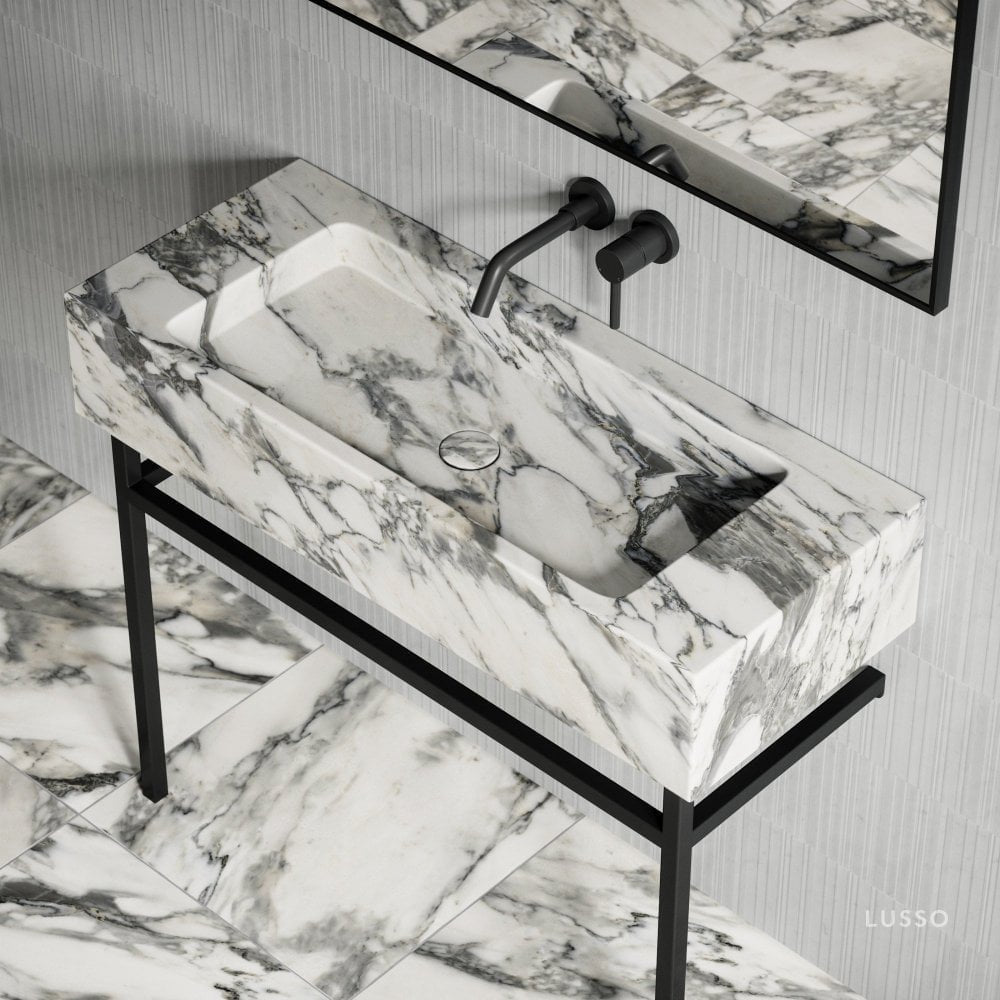 Vernante Arabescato Marble Vanity Unit 1000mm