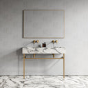 Vernante Arabescato Marble Brushed Gold Vanity Unit 1200mm