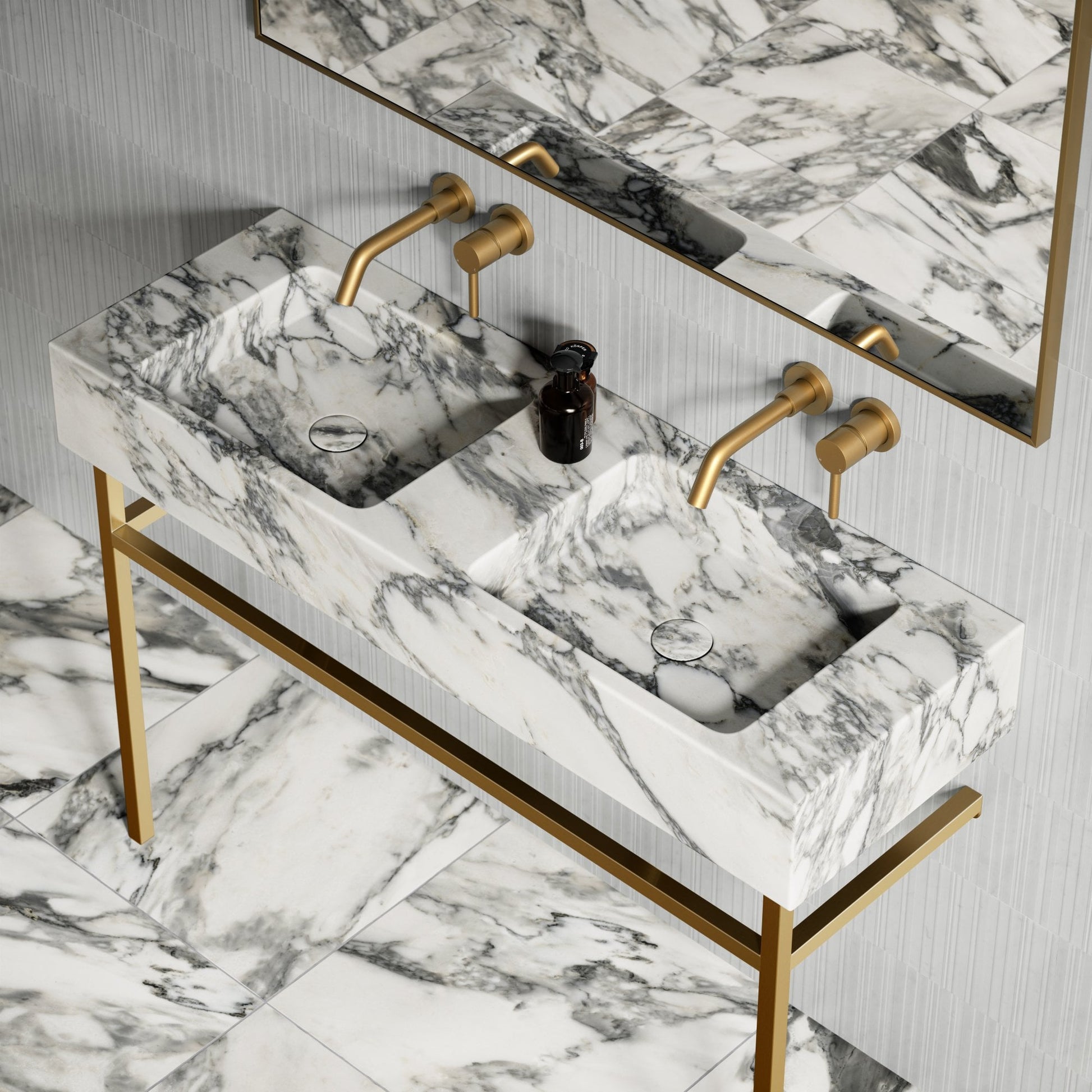 Vernante Arabescato Marble Vanity Unit 1200mm