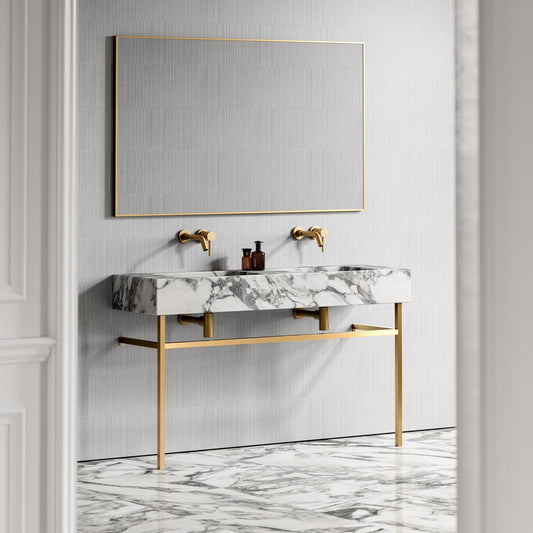 Vernante Arabescato Marble Vanity Unit 1400mm