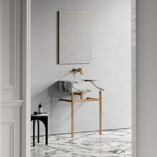 Vernante Arabescato Marble Vanity Unit 600mm