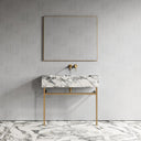 Vernante Arabescato Marble Brushed Gold Vanity Unit 1000mm
