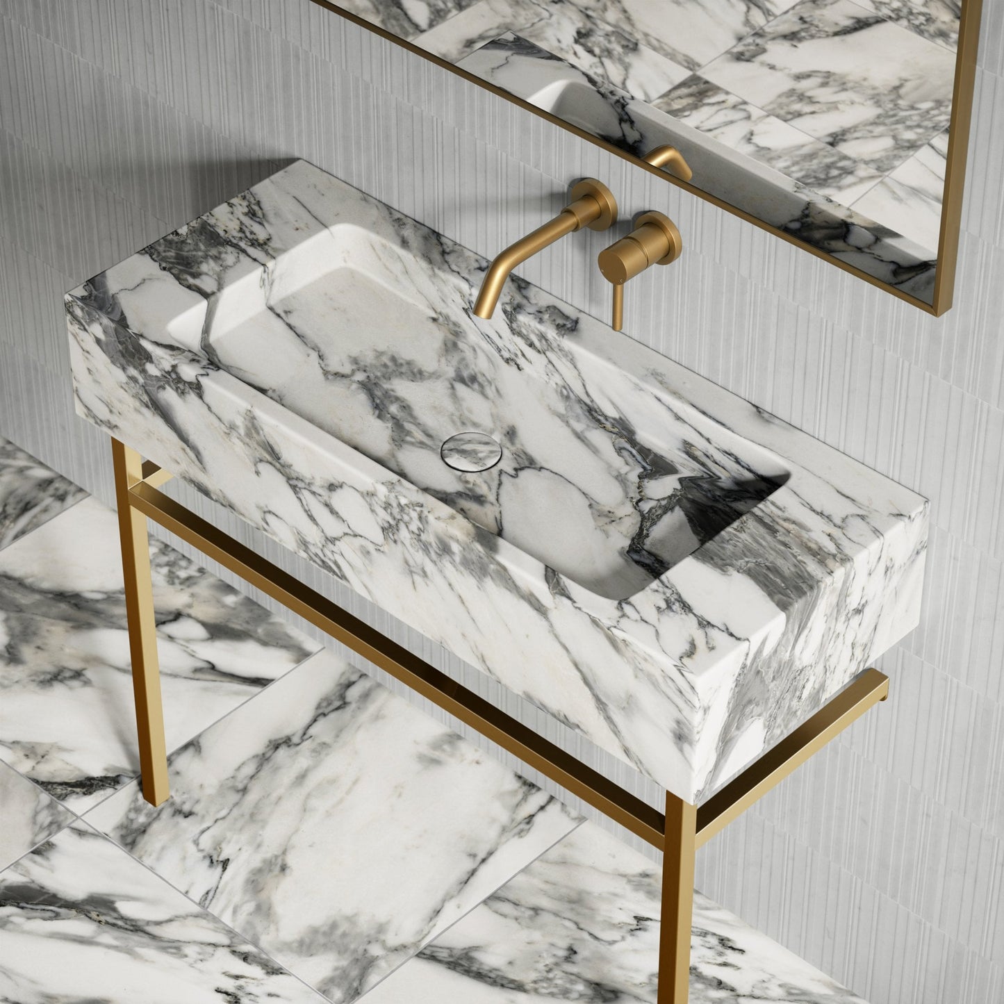 Vernante Arabescato Marble Vanity Unit with 1000mm