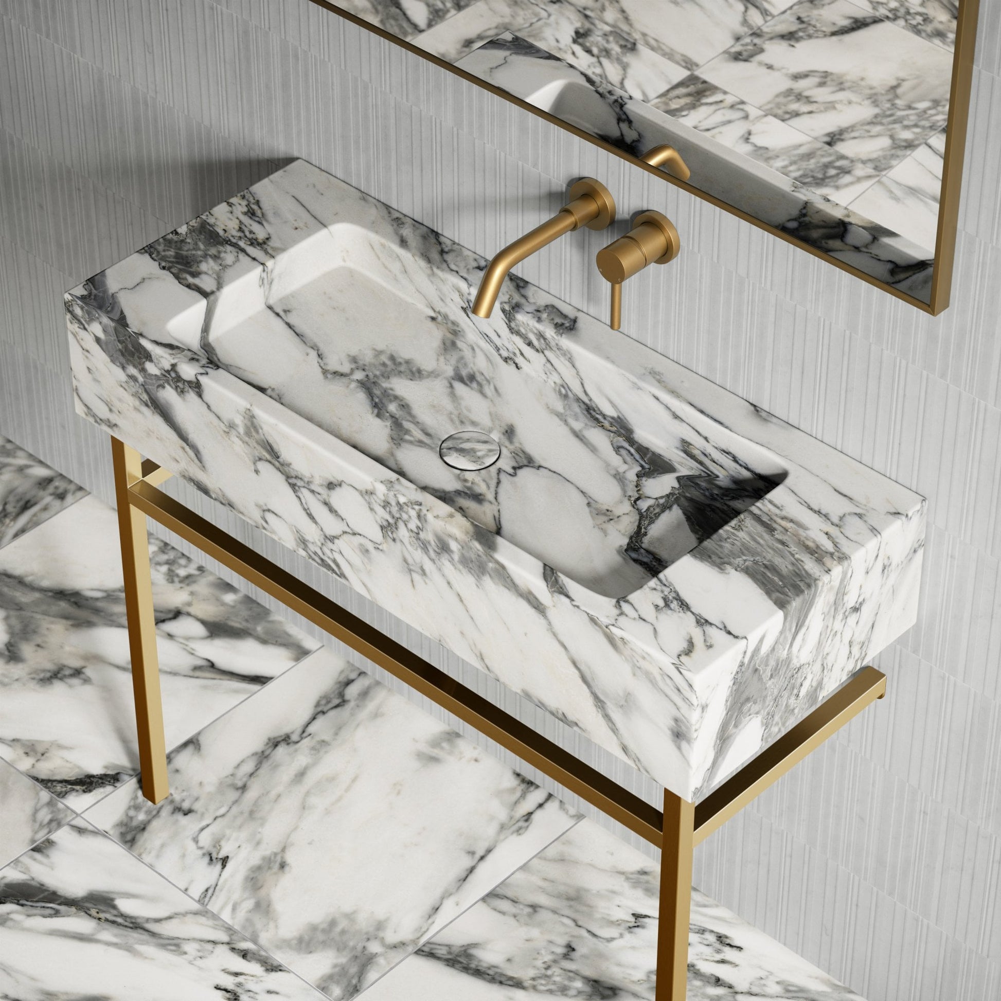 Vernante Arabescato Marble Vanity Unit with 1000mm
