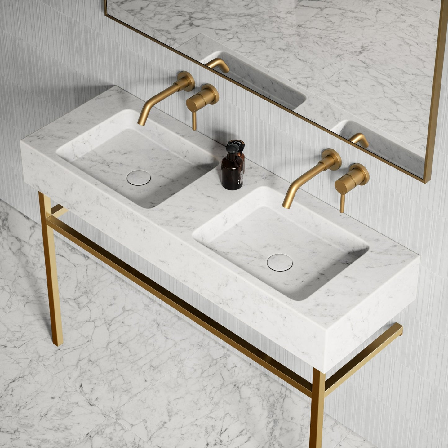 Vernante Carrara Marble Vanity Unit 1200mm
