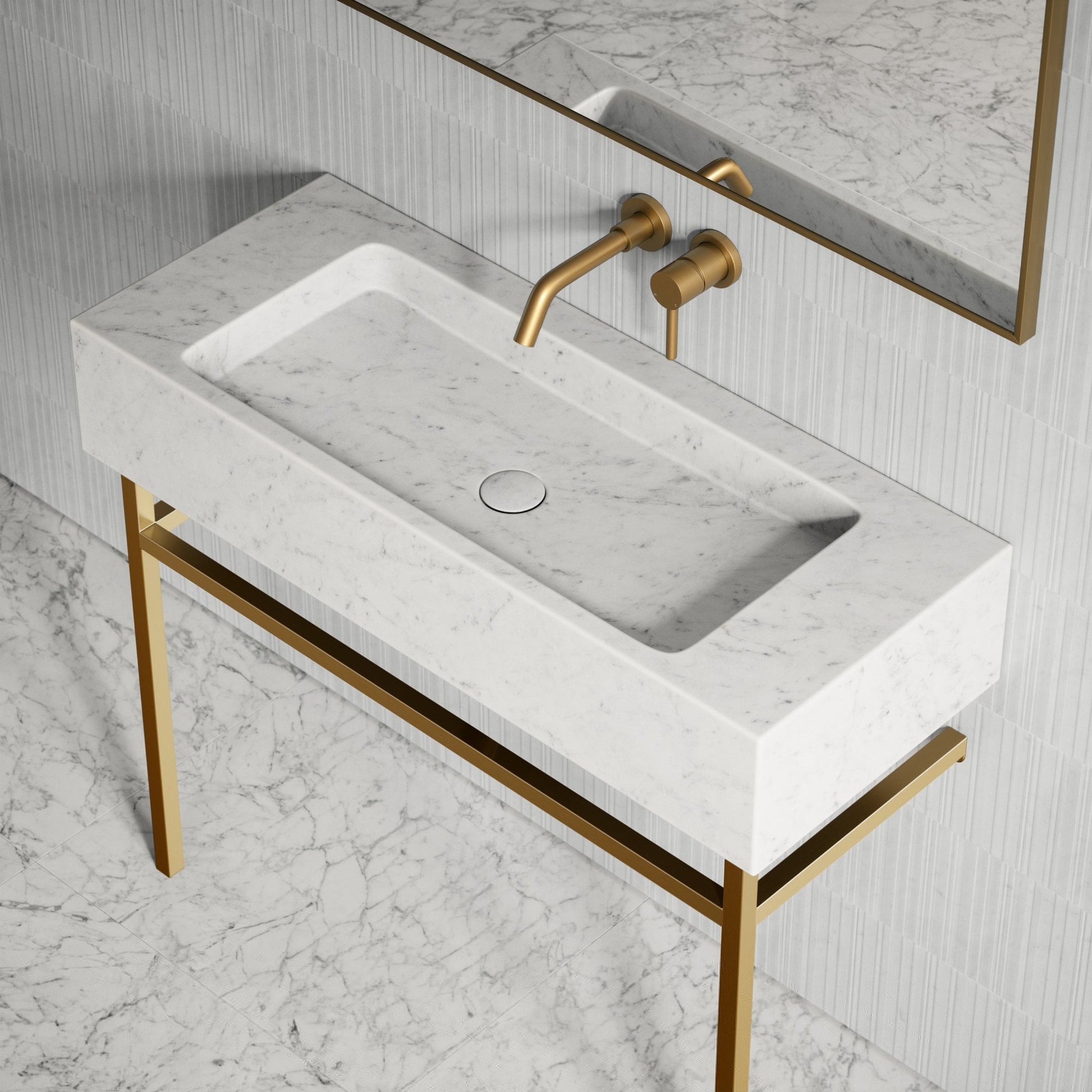 Vernante Carrara Marble Vanity Unit with 1000mm